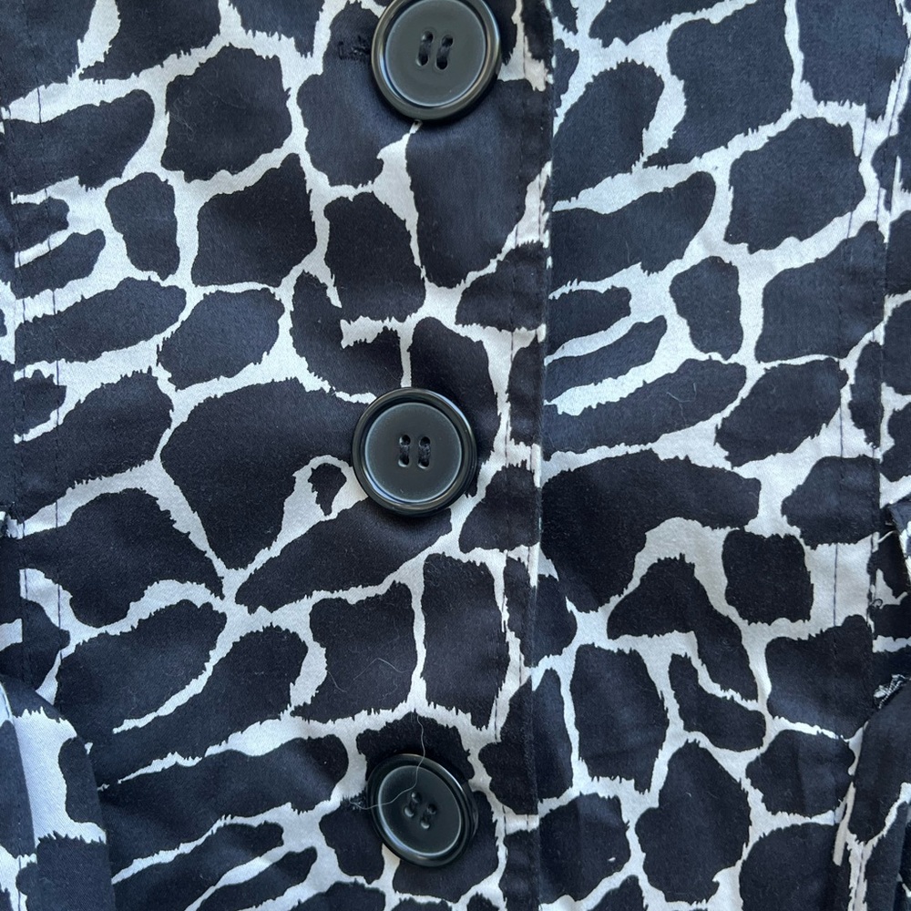 LUII ANTHROPOLOGIE Giraffe Print Belted Trench Coat Jacket Women’s Small - Picture 4 of 11